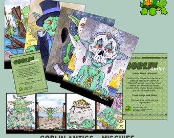 Goblin Antics - Mischief - Trading Card Set - 36 Cards Gift for Collector Roll Player