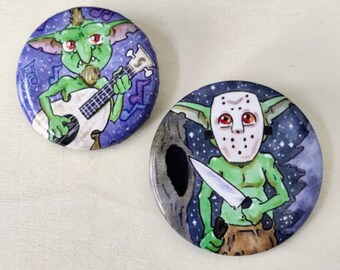 Goblin Antics Button Set - Pin Collect Button,  Gift for Comics Fan, Nerdy, Geek