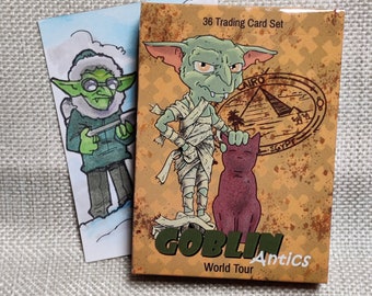 Goblin Antics - World Tour with Hand Drawn Sketch Card- Trading Card Set - 36 Cards Gift for Collector Roll Player