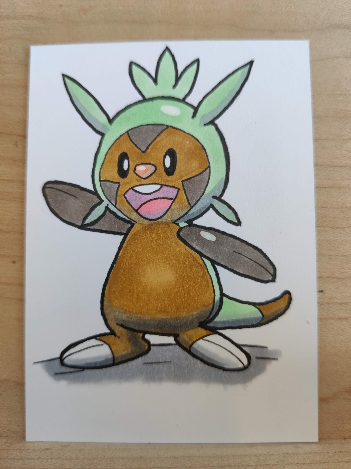 Chespin Starter Pokémon Original Art Hand Drawn Sketch Etsy