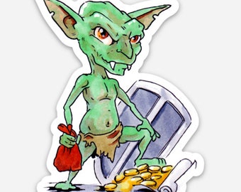 Proud Goblin - Goblin Antics - Stickers for Water Bottle, Laptops, Planners, Gift for Comics Fan, Nerdy, Geek