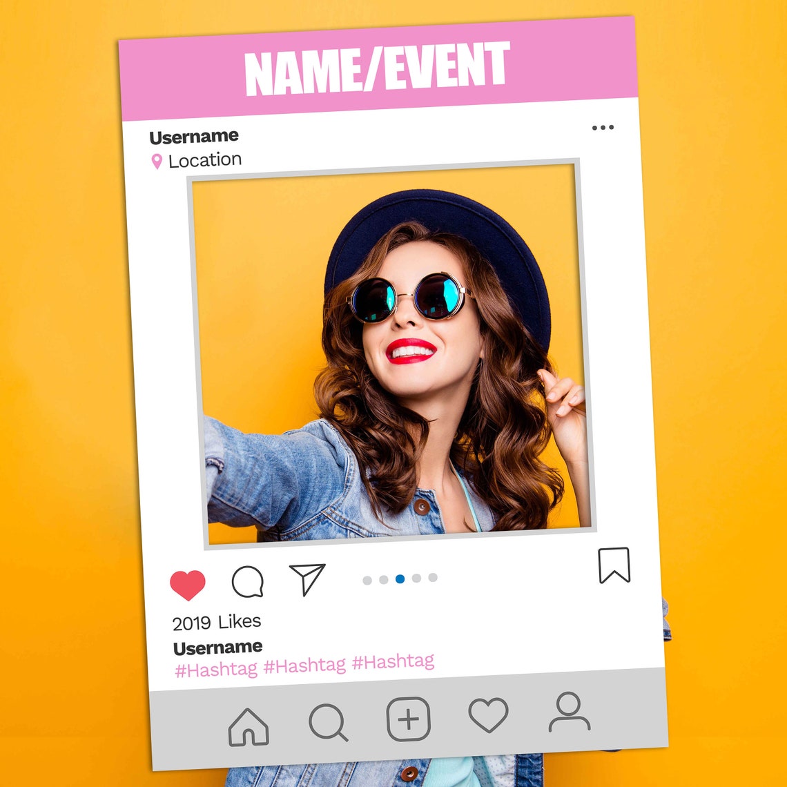 Custom Instagram Selfie Frame Personalised Gift | Etsy