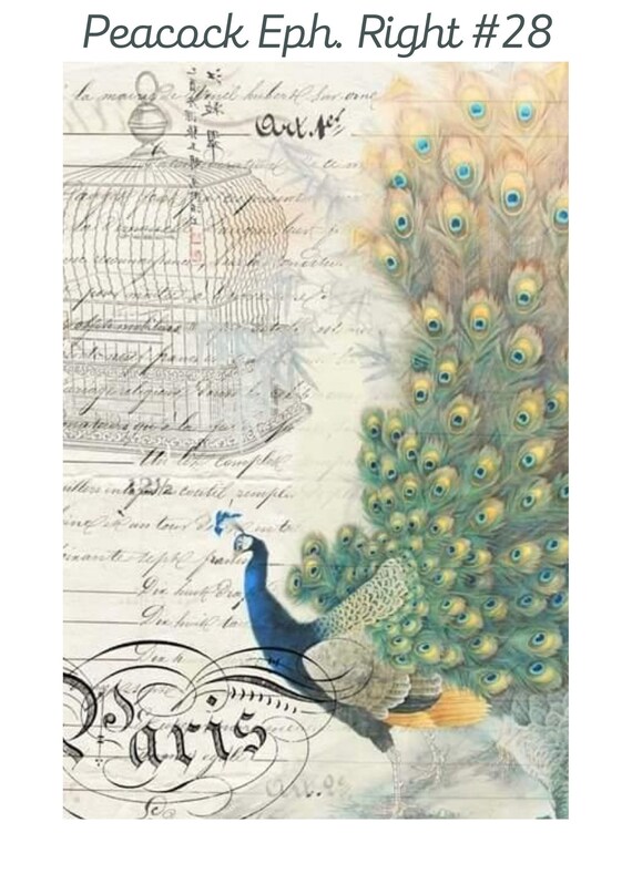 Right Sided Peacock Roycycled Decoupage Tissue Paper Etsy