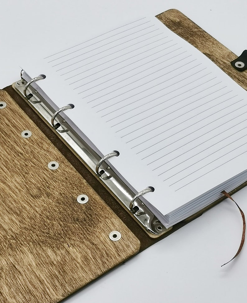 Handmade bullet journal refillable A5 hard cover ring binder | Etsy