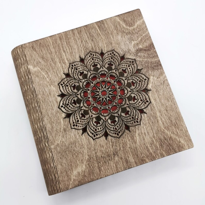 Mandala Wooden Sketchbook Kraft Paper Eco Friendly A5 Etsy