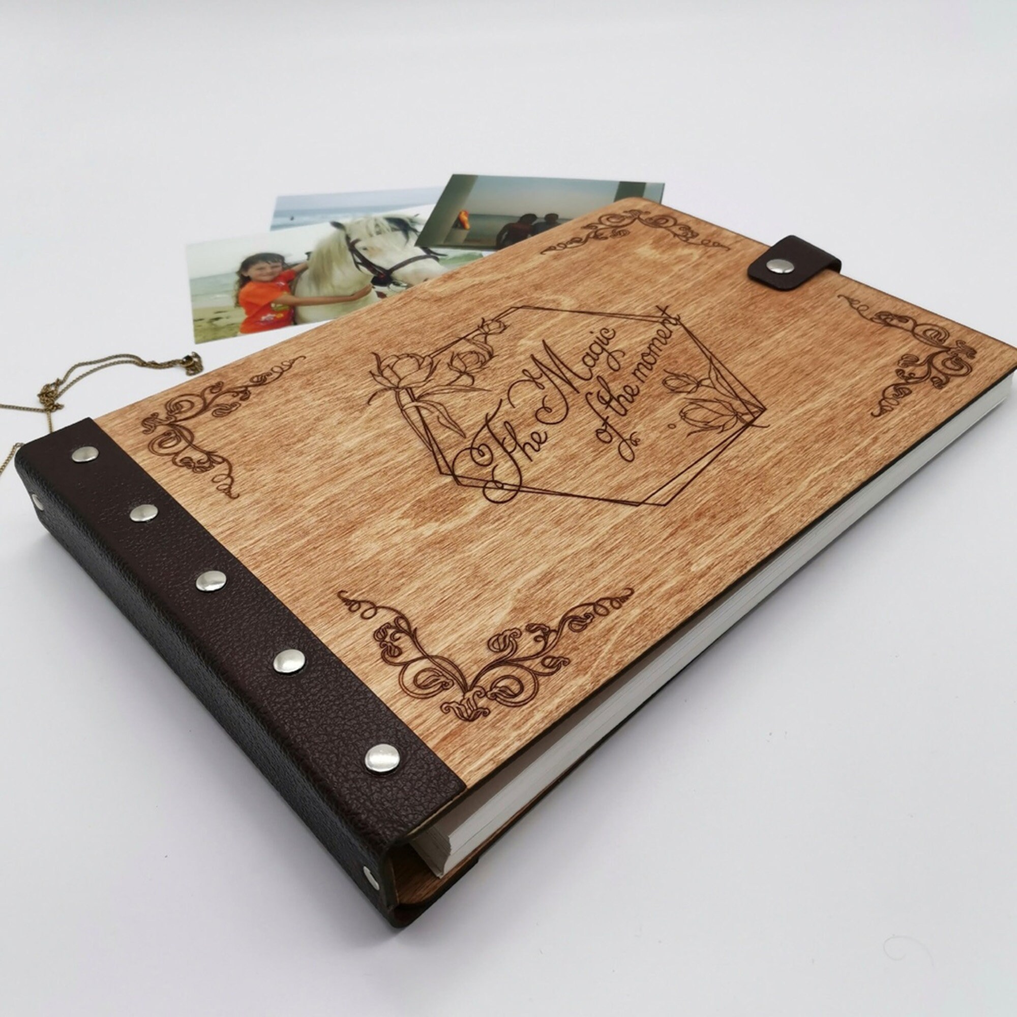 Wooden Photo Album Personalized Engraved Wedding Photo Album Etsy