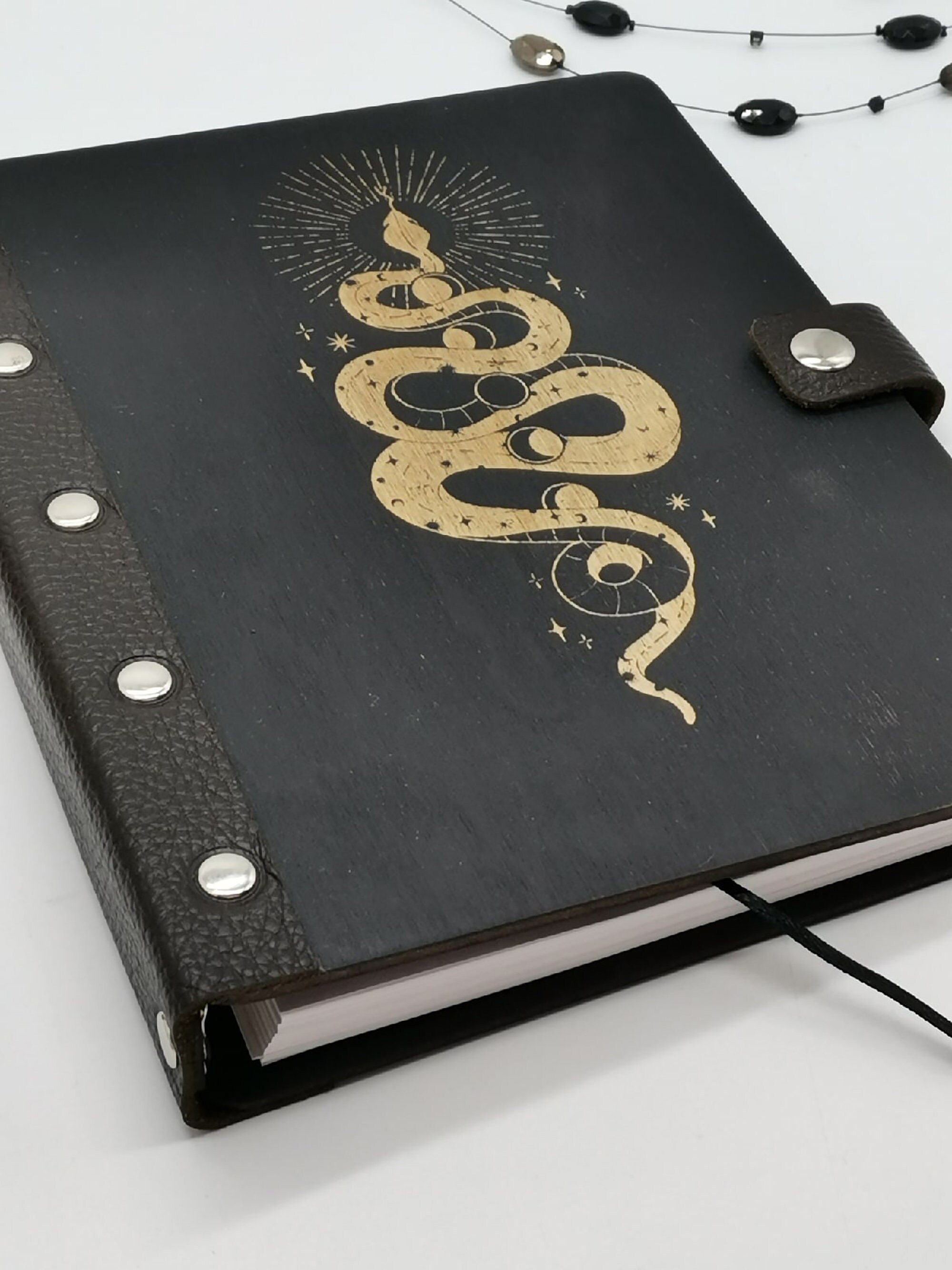 Snake engraved journal Refillable hard cover grimoire A5 Etsy