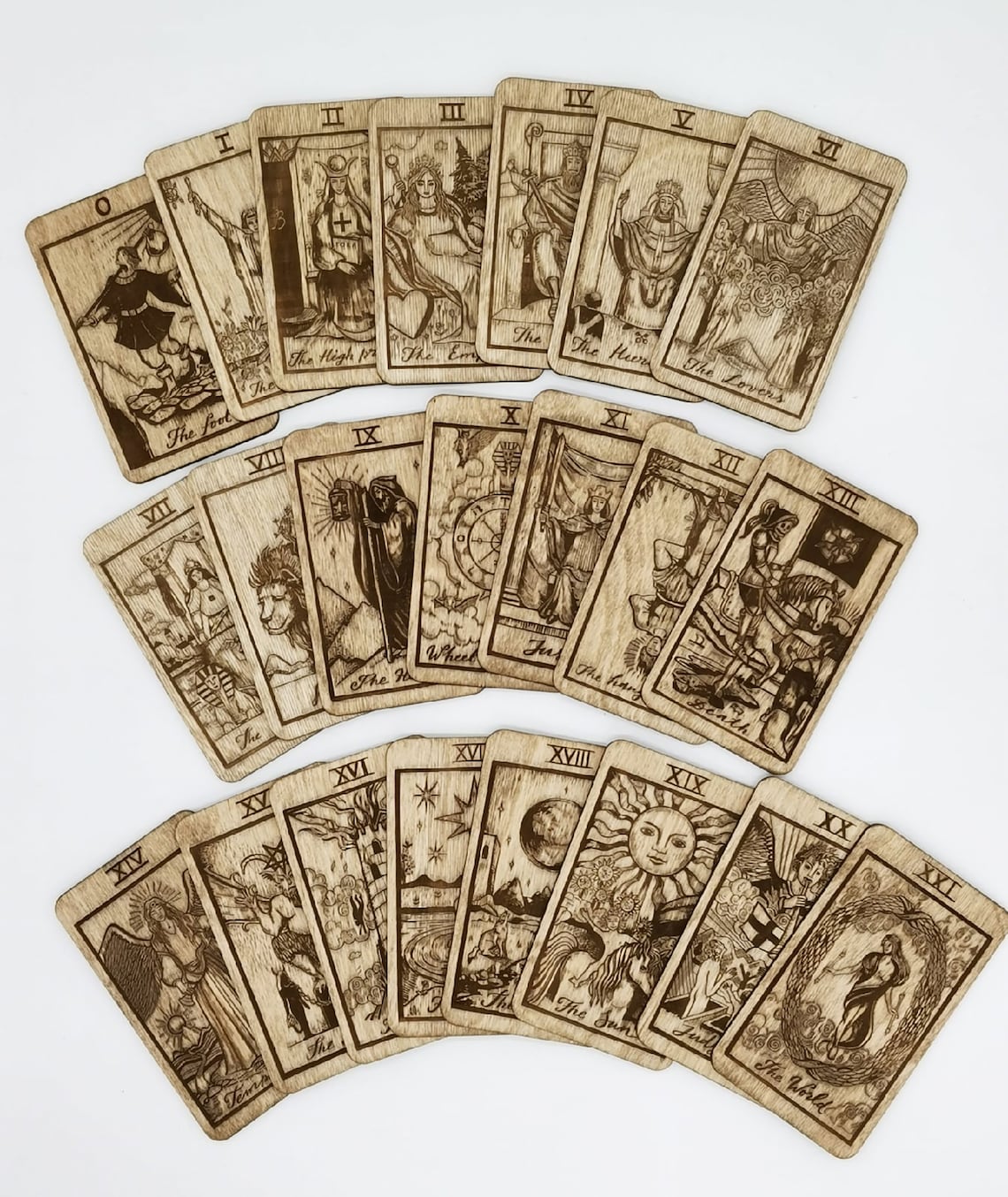 Unique tarot card deck Rider Waite 22 cards made of wood Etsy