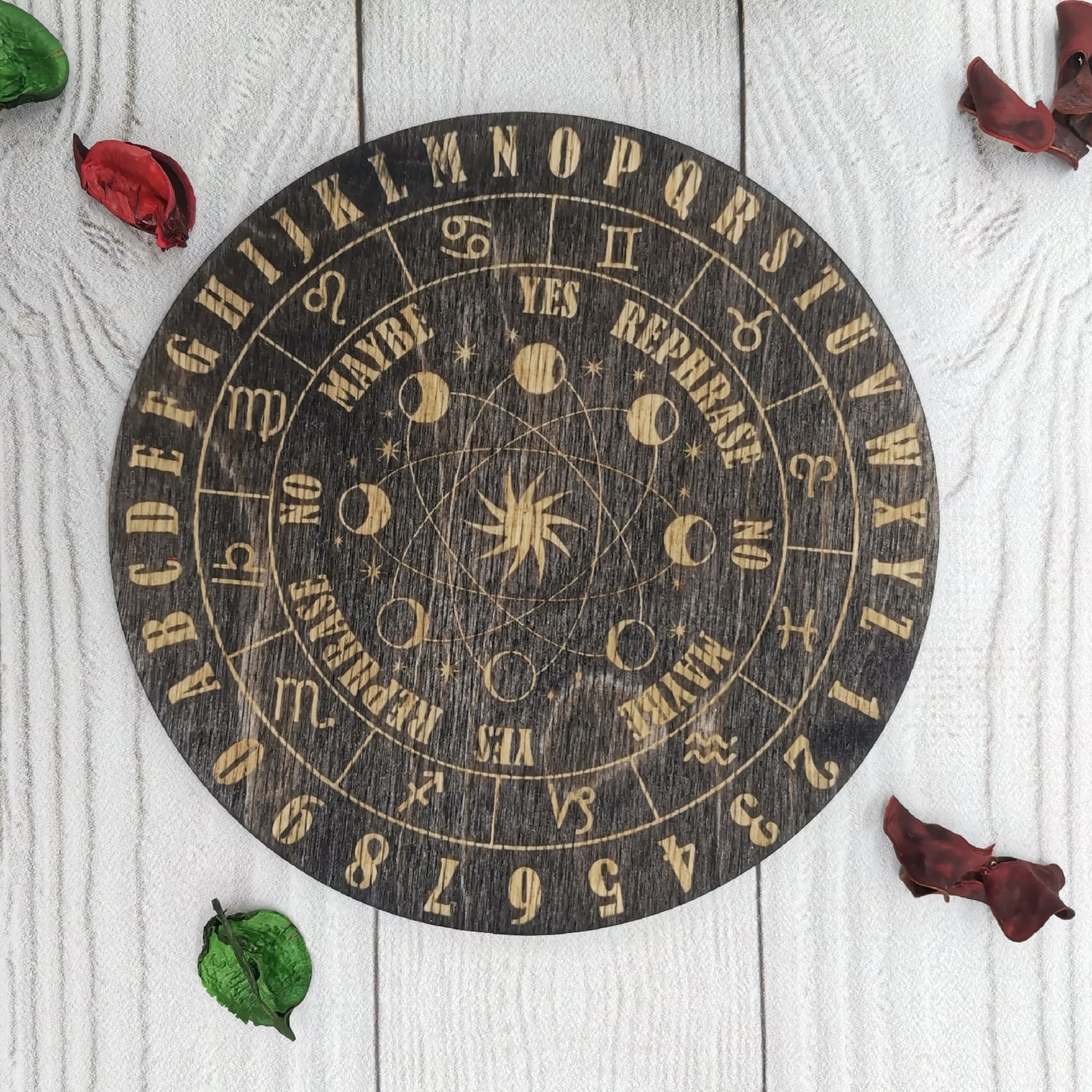 Pendulum board Wooden engraved divination board Pendulum Etsy