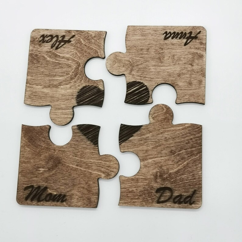 Wood coasters set personalized jigsaw puzzle coasters set of Etsy