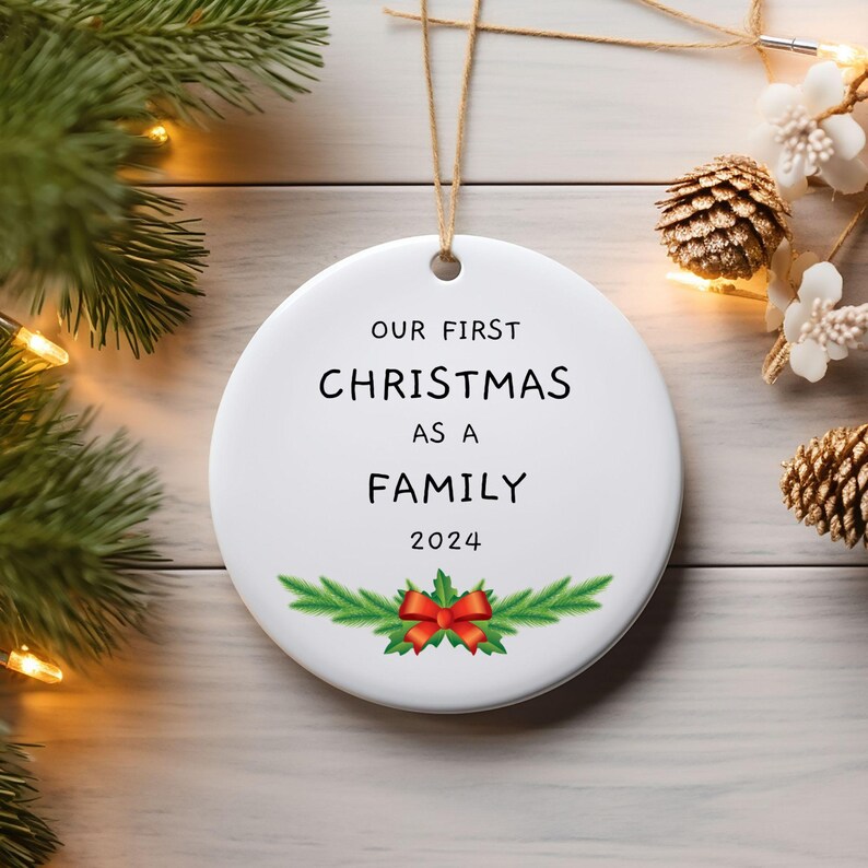 Ceramic Ornament, Family 2024 First Christmas Decoration, Special
