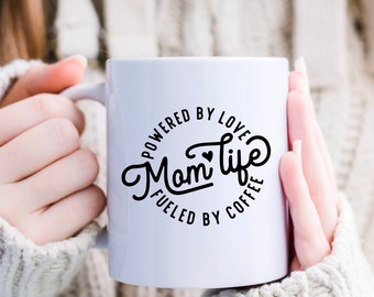 Mom life Tasse, Kaffeetasse Mama, Geschenk Muttertag Tasse mit Spruch Keramiktasse (325 ml / 11oz)