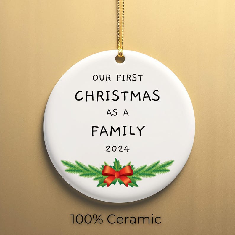 Ceramic Ornament, Family 2024 First Christmas Decoration, Special