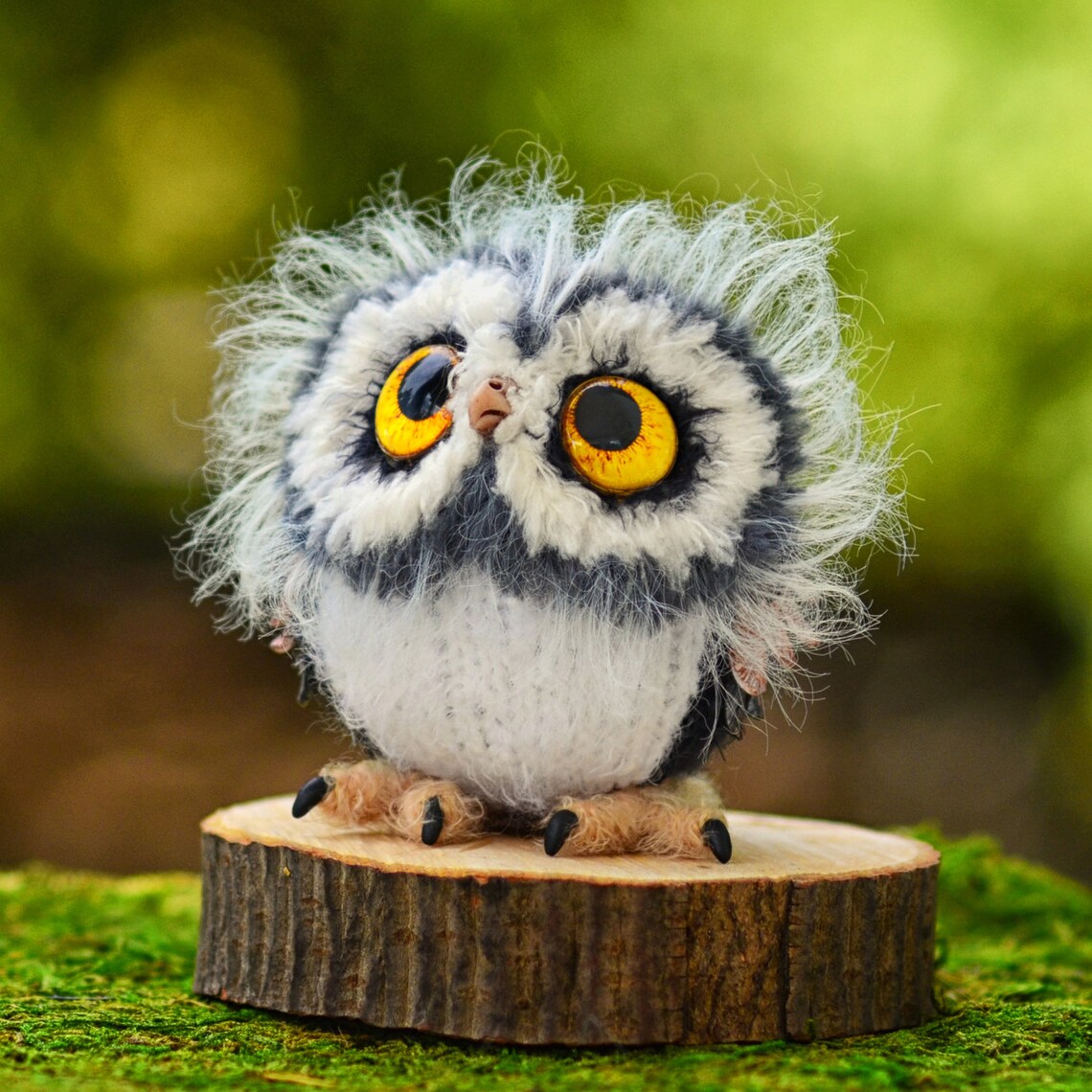 Owl miniature ART Owl animal toy sculpture OOAK owls artist Etsy