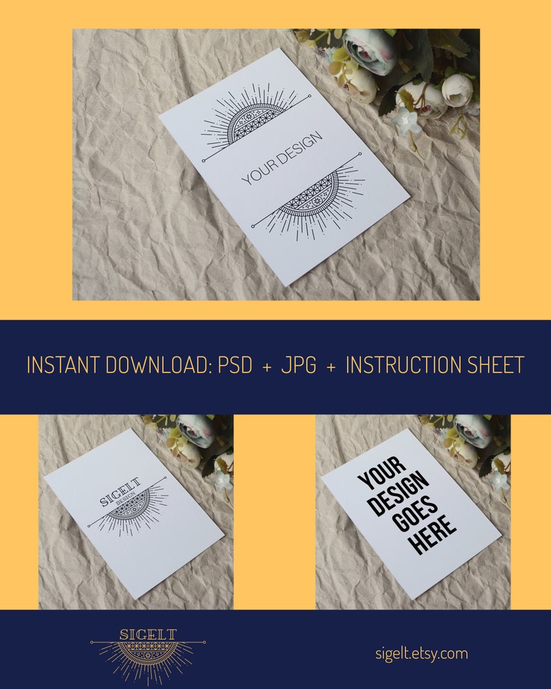 Download Mockup design Card mockup PSD mockup A6 card mockup Paper ...