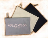 Mama bag Established | Est year | Mothers Day Gift | personalised canvas make up bag