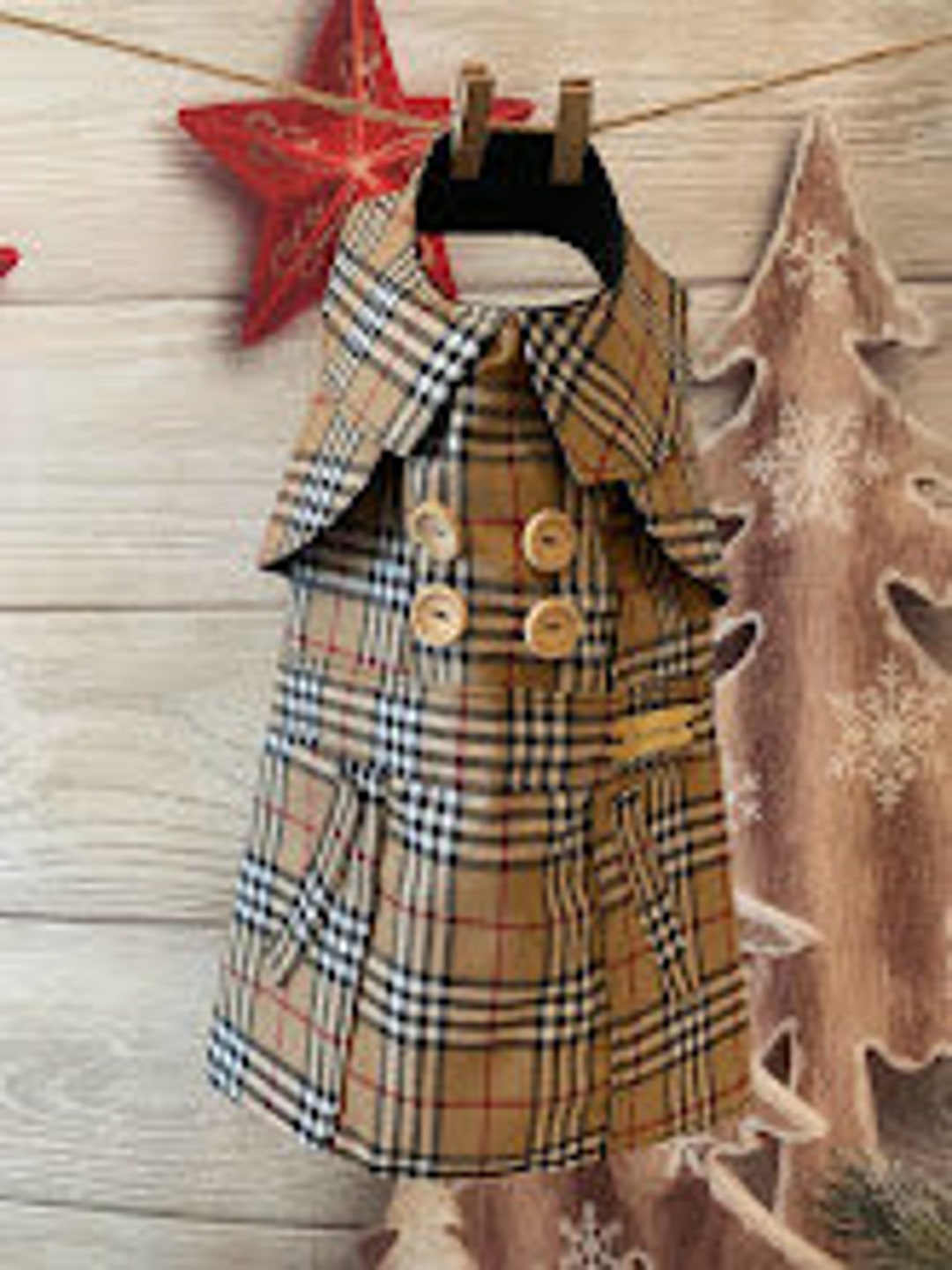 Trench Coat KESINGTON Dog Plaid Coat Dog Coat Luxury Dog Clothes