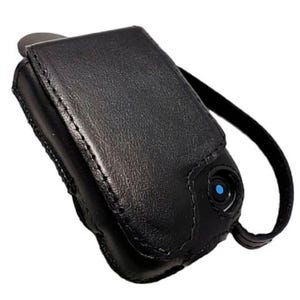 Genuine Leather Case for Libre glucose monitoring Freestyle. Black .