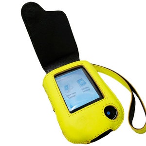 Freestyle Libre 1 2 3 Leather Case | CGM Holder with Belt Clip, Yellow Neon