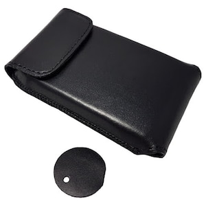 Genuine Leather Case with Touch Screen and Clip for Dexcom G6,one  Receiver, Black