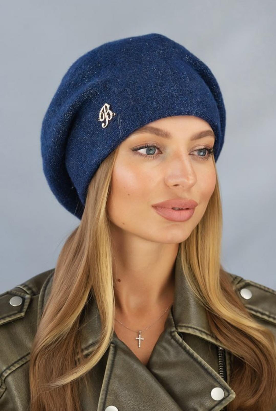 Rabbit Wool French Beret, Soft Knitted Winter Hat - Etsy display picture 1