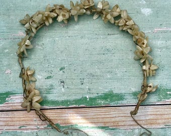 Bandeau de mariée ou de demoiselles d'honneur vintage floral fait main en cire, France