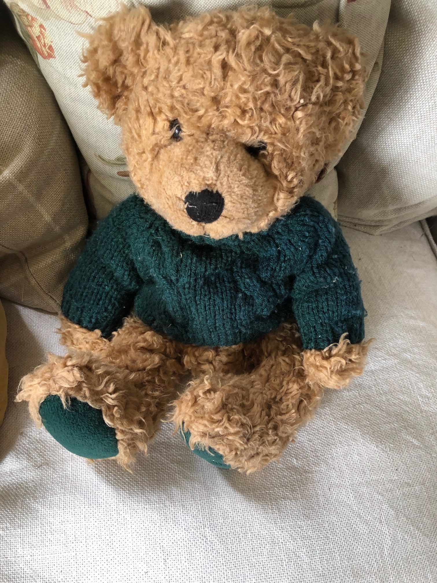 Vintage 1998 Harrods Christmas Teddy Bear With Badge From the - Etsy