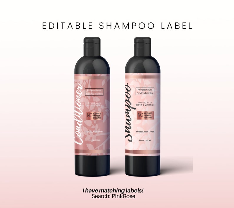 DIY Product Label Shampoo Label Conditioner Label Custom Etsy