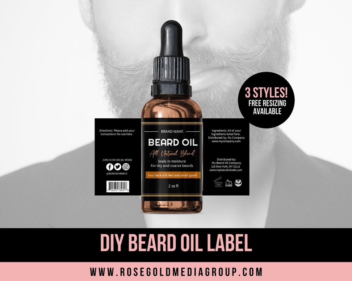 Beard Oil Label Pre-made Product Label Custom Product - Etsy