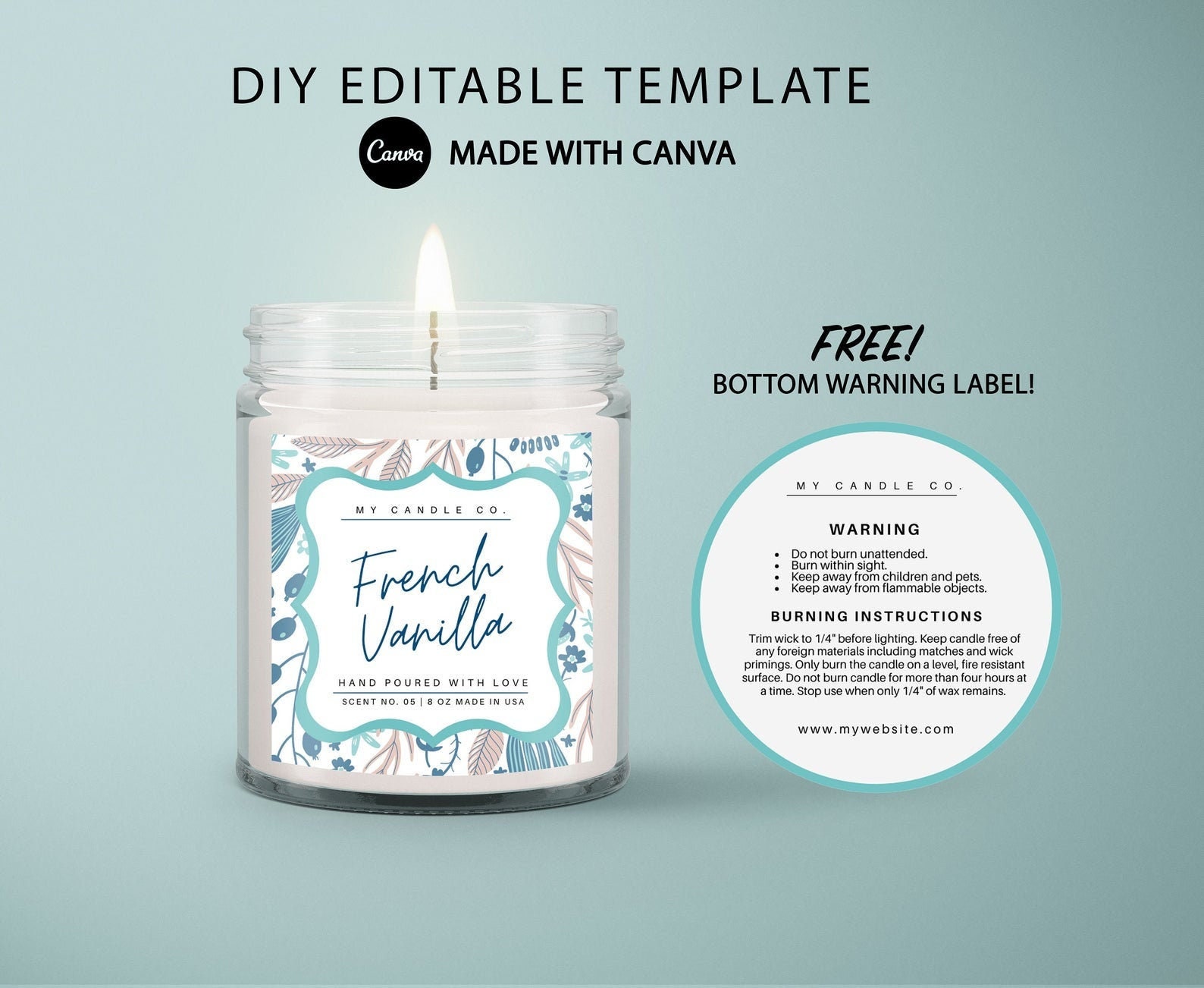 pumpkin candle label editable diy candle label pumpkin fall etsy