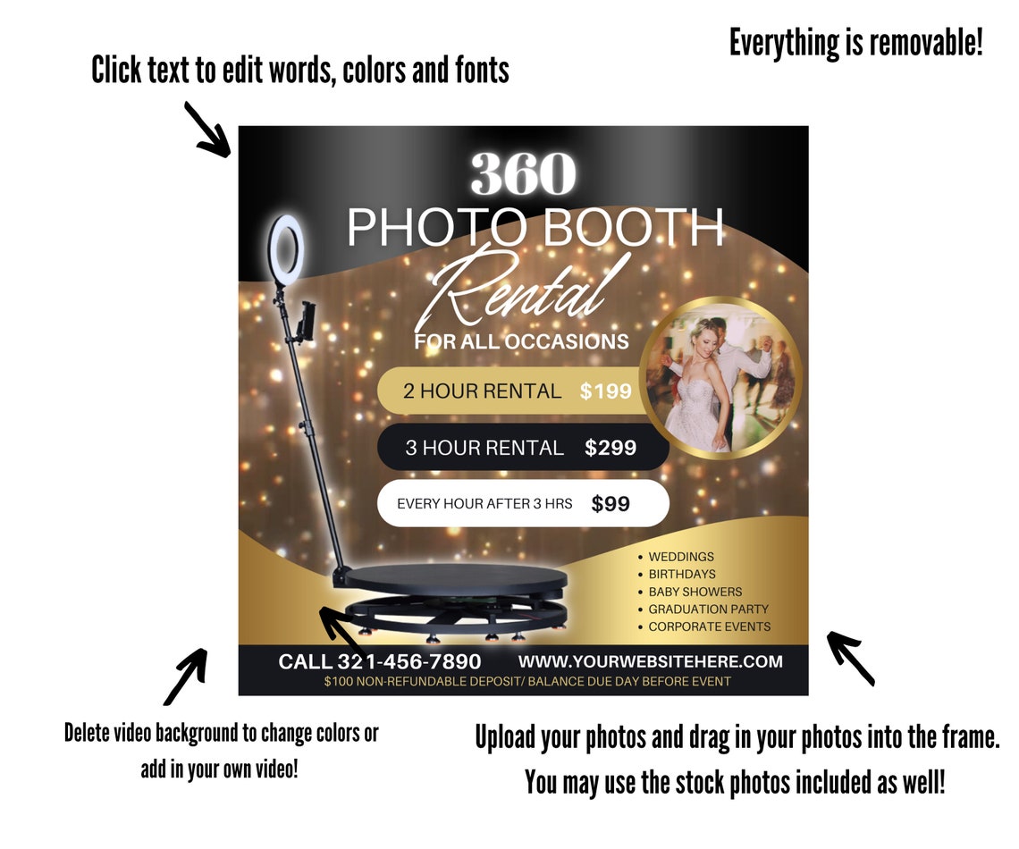 360-photo-booth-flyer-party-flyer-event-flyer-360-photbooth-etsy