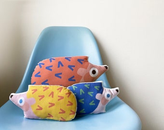 hedgehog plushie | cushion | nursery | woodland | childrens bedroom | decoration | kids | animal | nursery decor | toy |