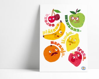 Spanish fruit print | decoration | kids | illustration | nursery decor