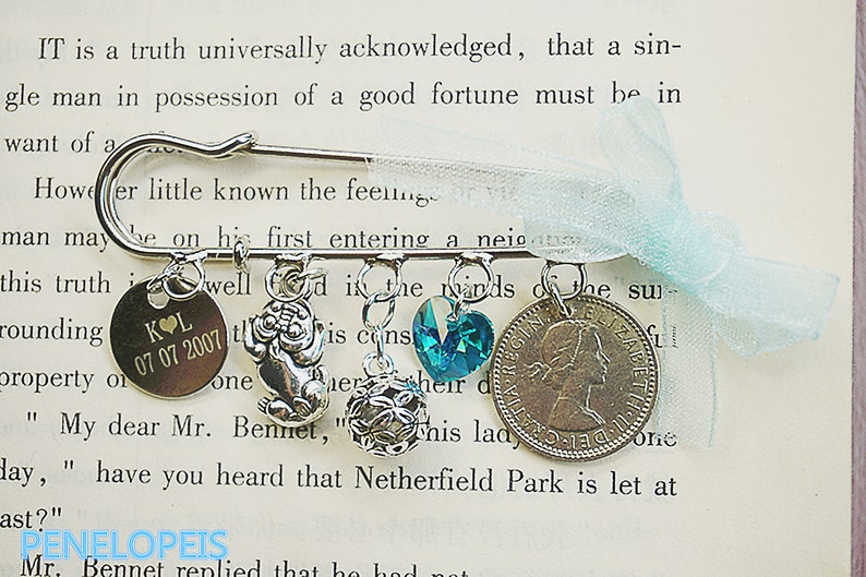 Bridal pin,wedding pin,blue charm,personalized new charm choice:old,new,borrowed,blue,bride to be gift,Bridal Gift\uff0cBride\uff0cSouvenir pin