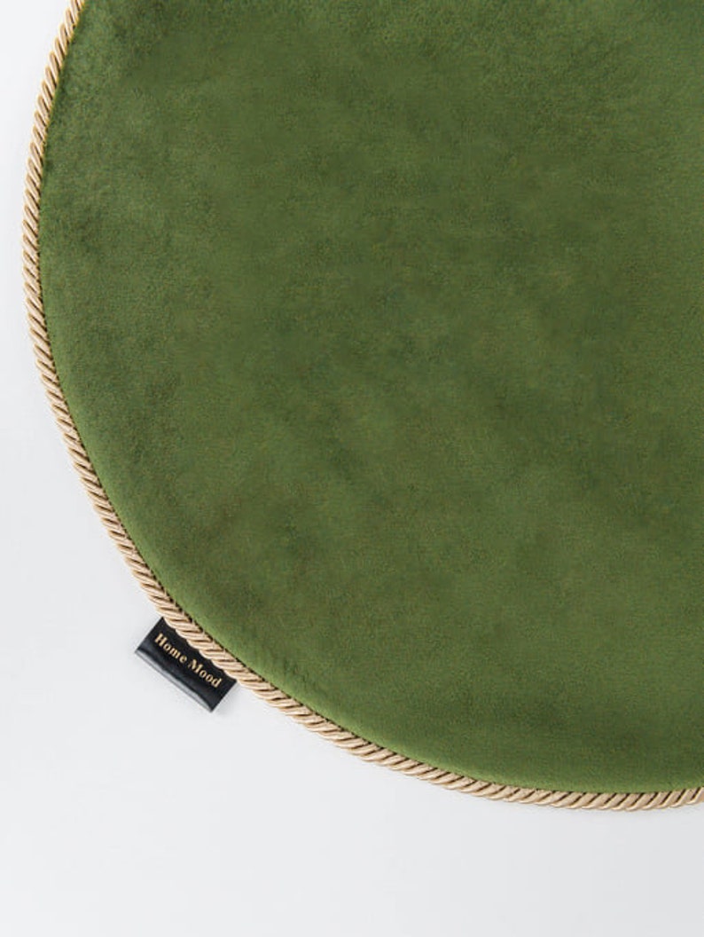 Velvet Round Table Mats, Plates Placemats, Green Place Mats Set