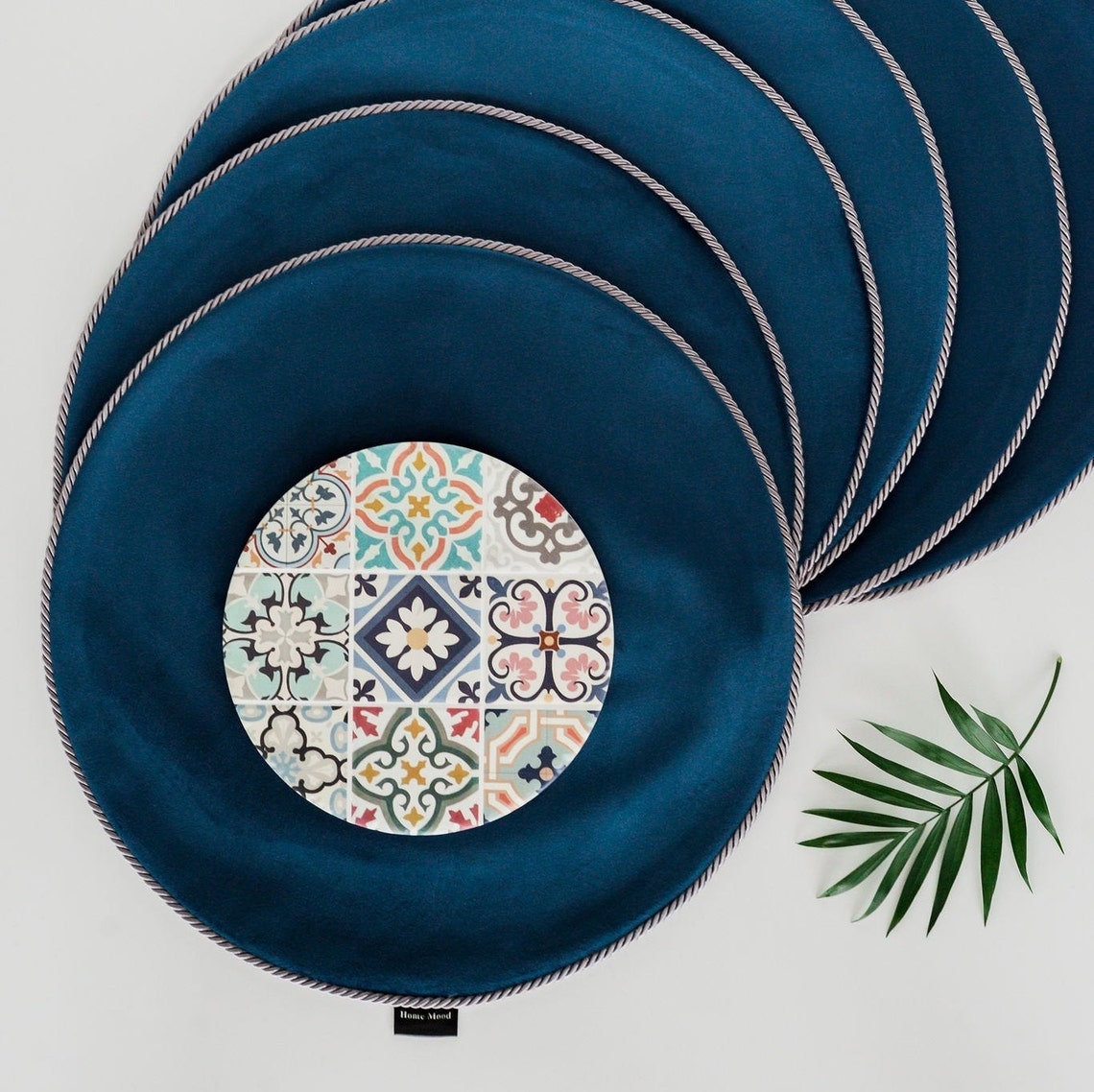 Velvet Navy Blue Place Mats for Dining Tables/placemats Set of Etsy