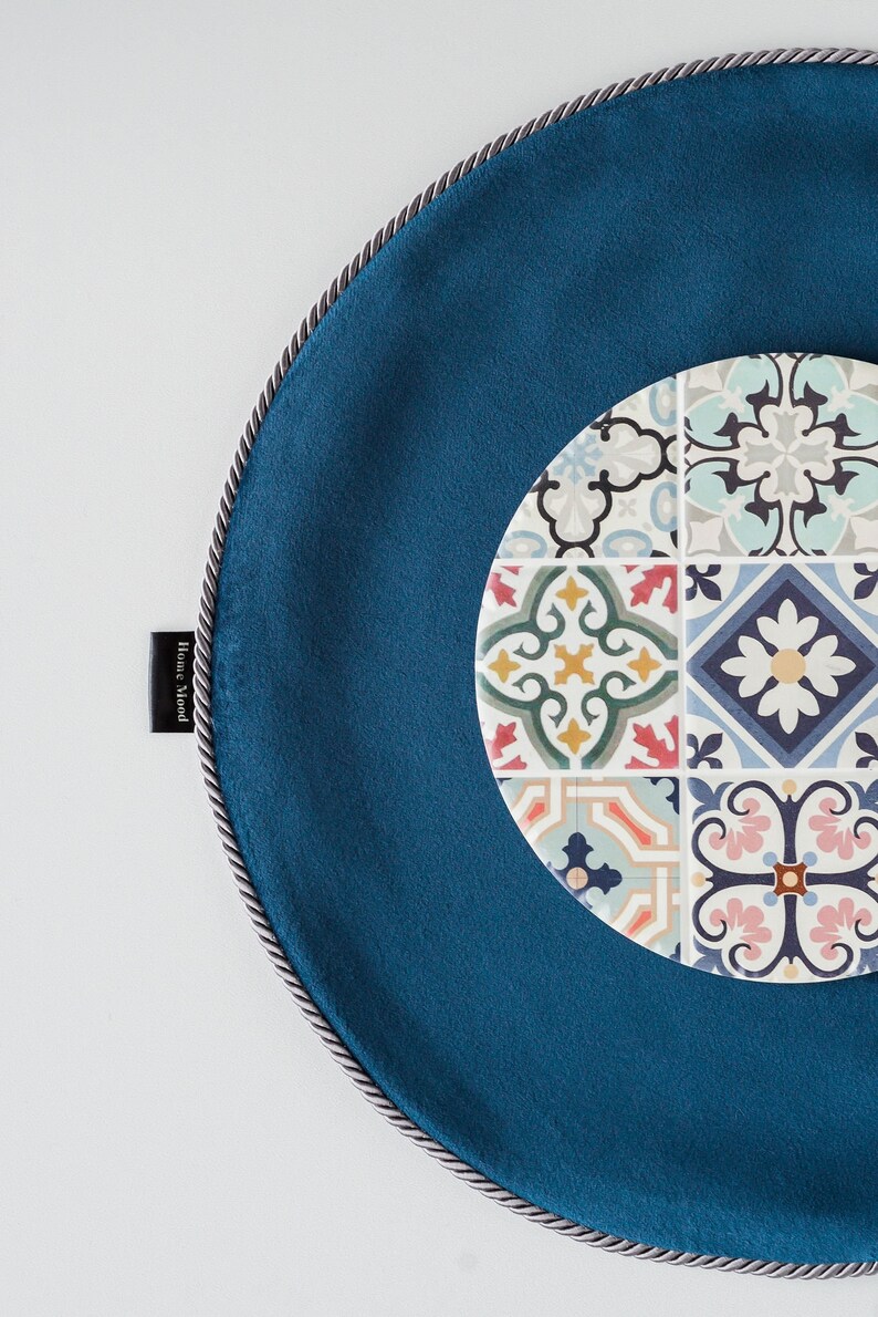 Velvet Navy Blue Place Mats for Dining Tables/placemats Set of Etsy