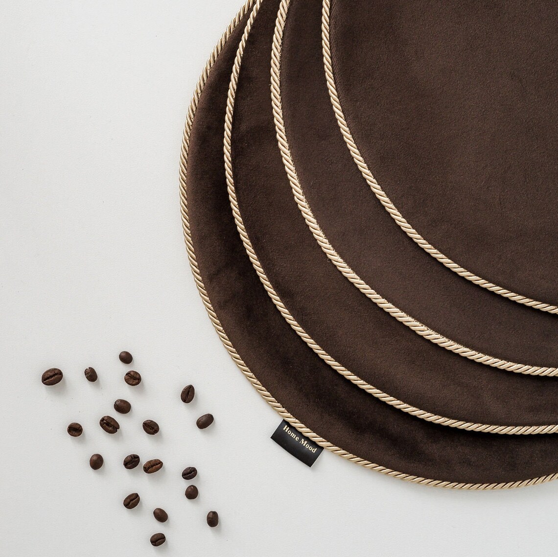 Velvet Placemat Placemats Set of 6 Round Placemat Luxury Etsy India