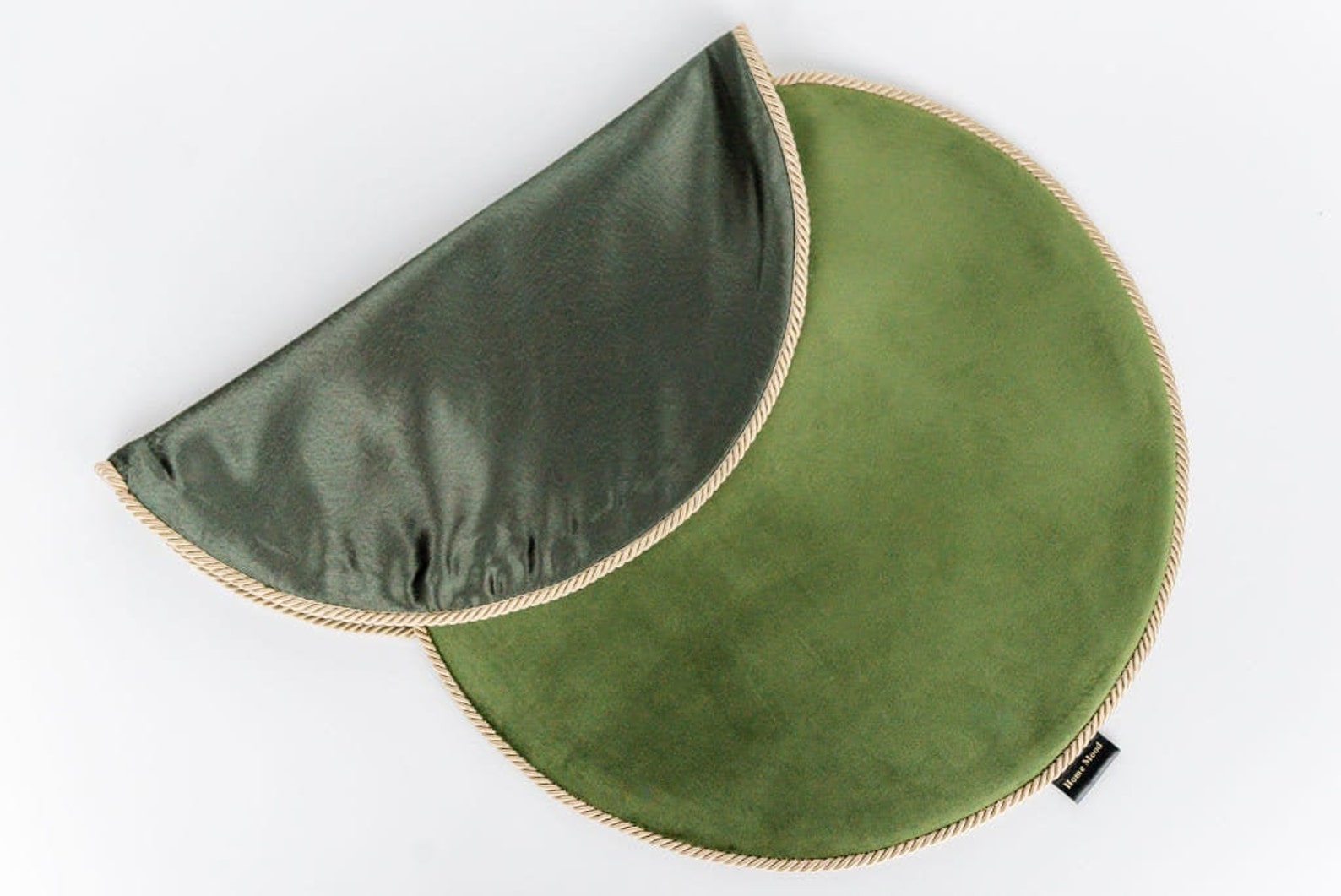 Velvet Round Table Mats, Plates Placemats, Green Place Mats Set