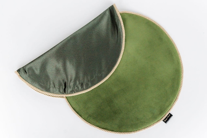 Velvet Round Table Mats, Plates Placemats, Green Place Mats Set