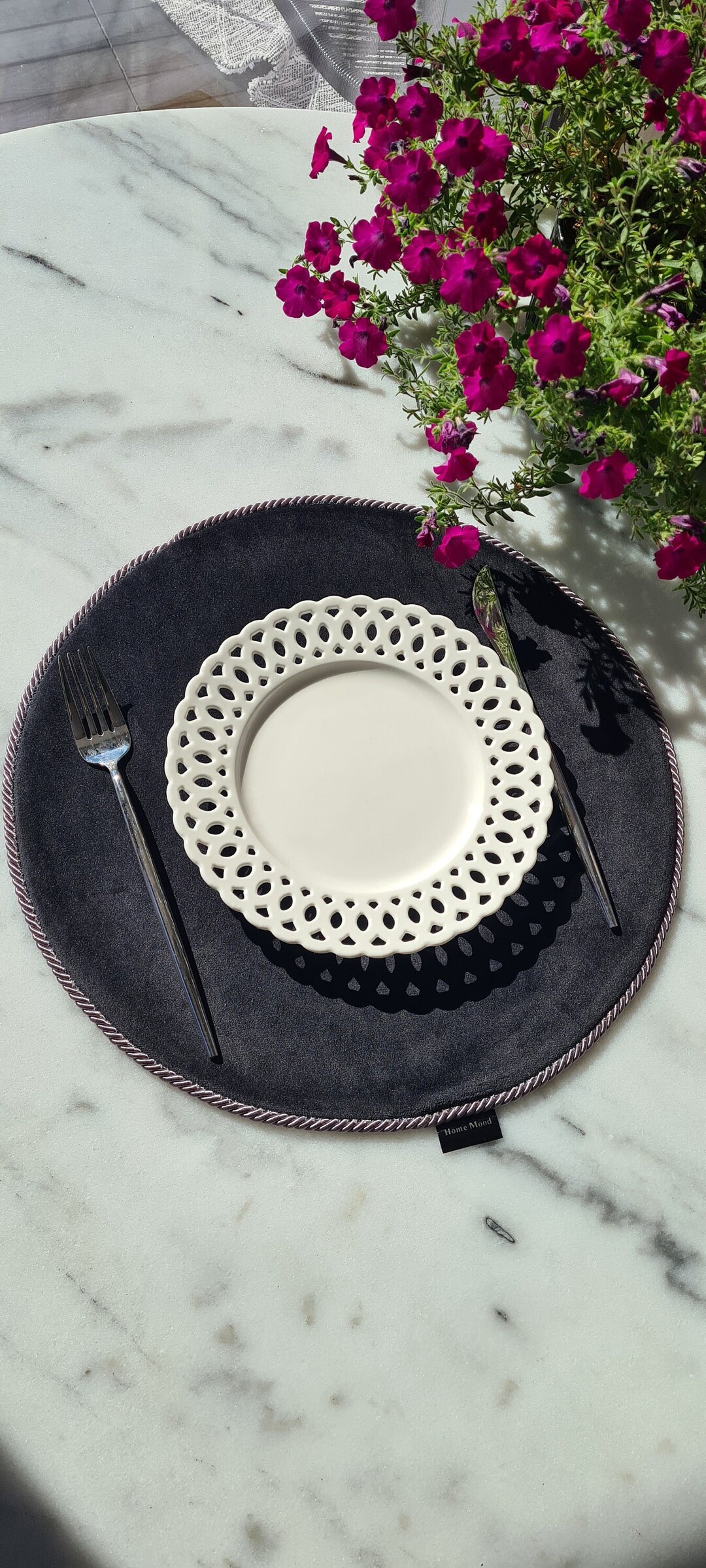 Black Velvet Round Placemats Set of 6 Table Placemats Set of Etsy