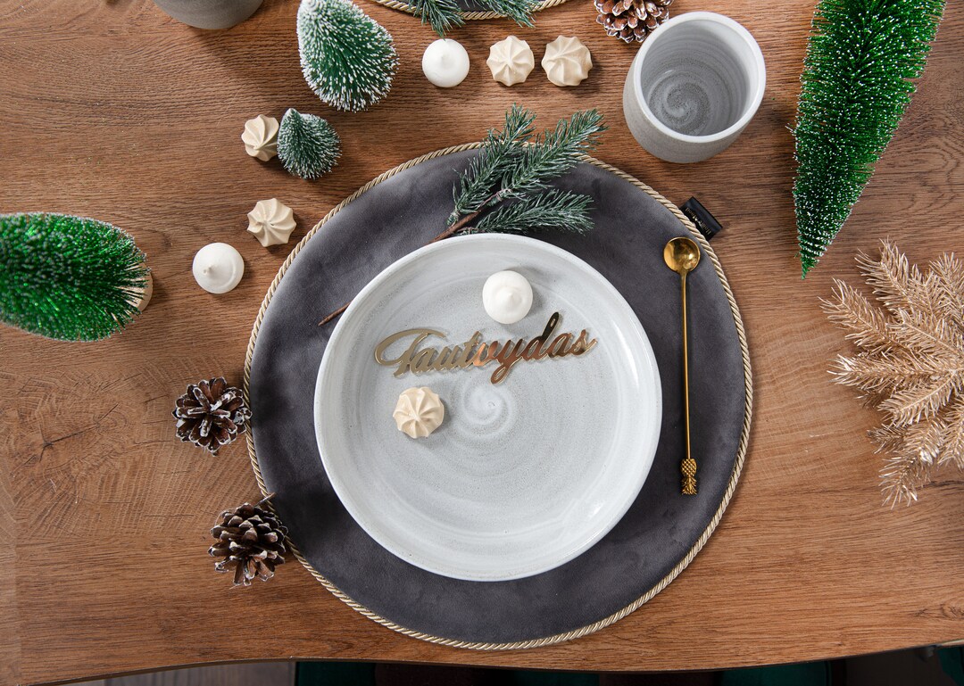 Grey Velvet Round Placemats Placemats Set of 4 Table Mats Etsy UK