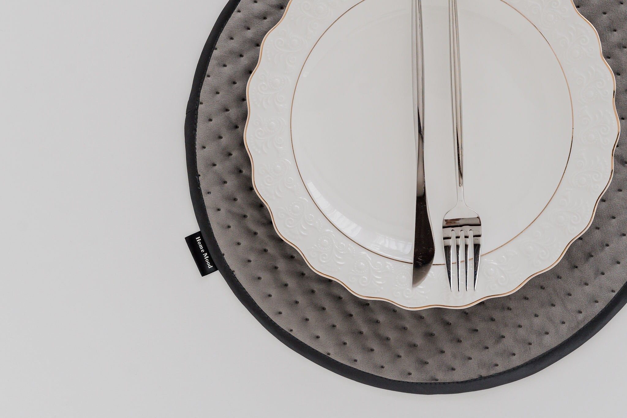 Set of Velvet Quilted Placemats Round Placemats Dotted Etsy Canada