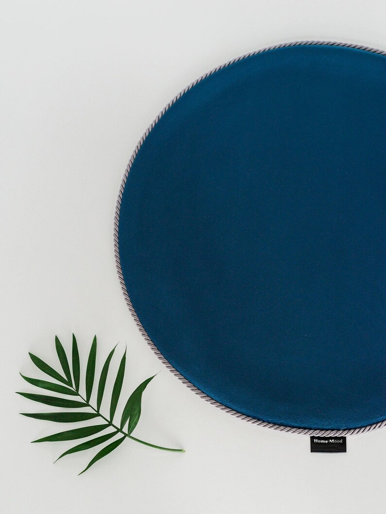 Velvet Navy Blue Place Mats for Dining Tables/placemats Set of Etsy