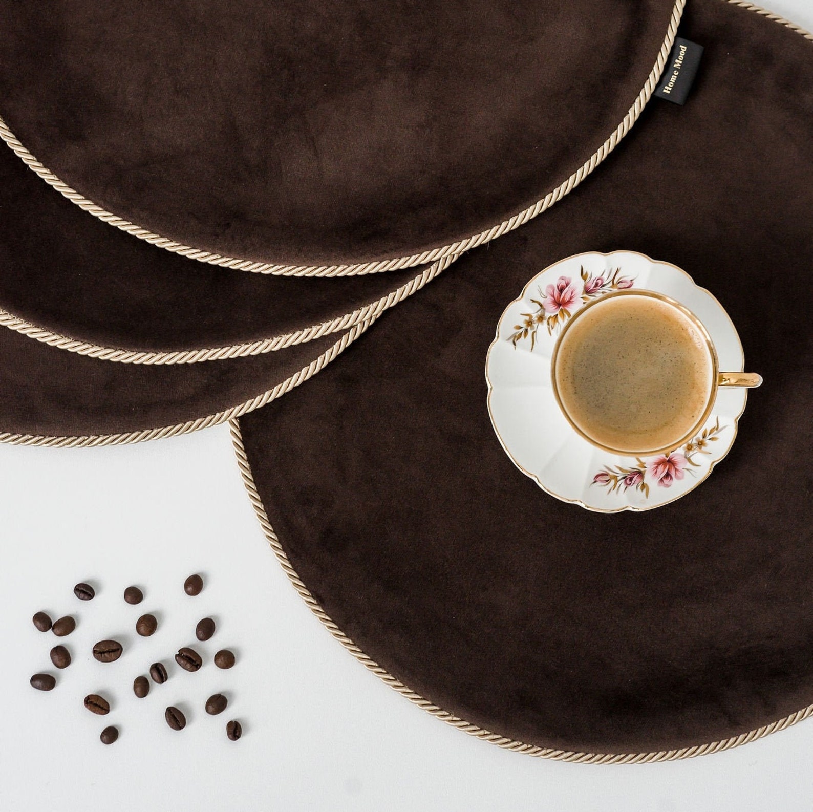 Velvet Placemat Placemats Set of 6 Round Placemat Luxury Etsy India