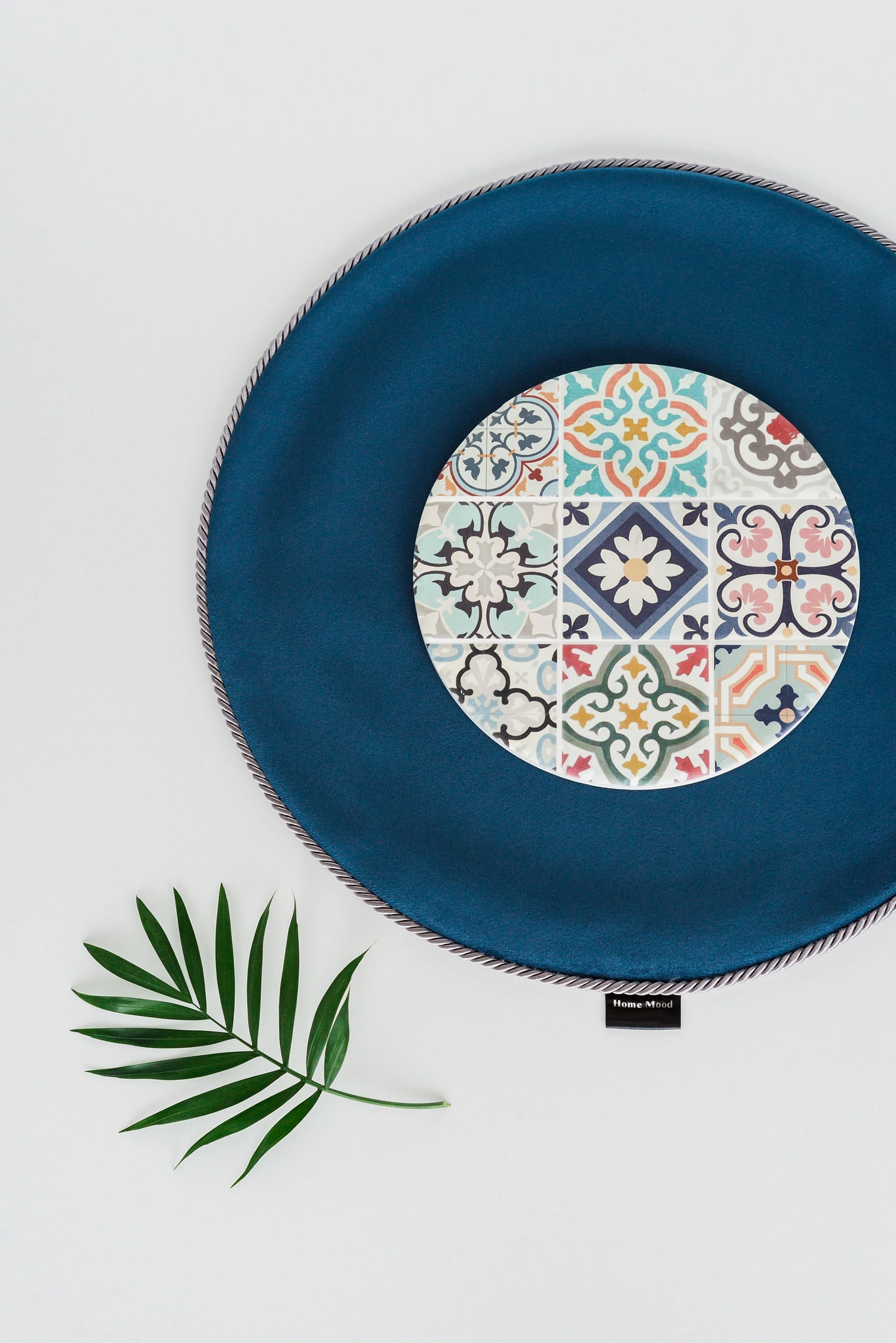 Velvet Navy Blue Round Placemats Set of 4 Housewarming Gift Etsy