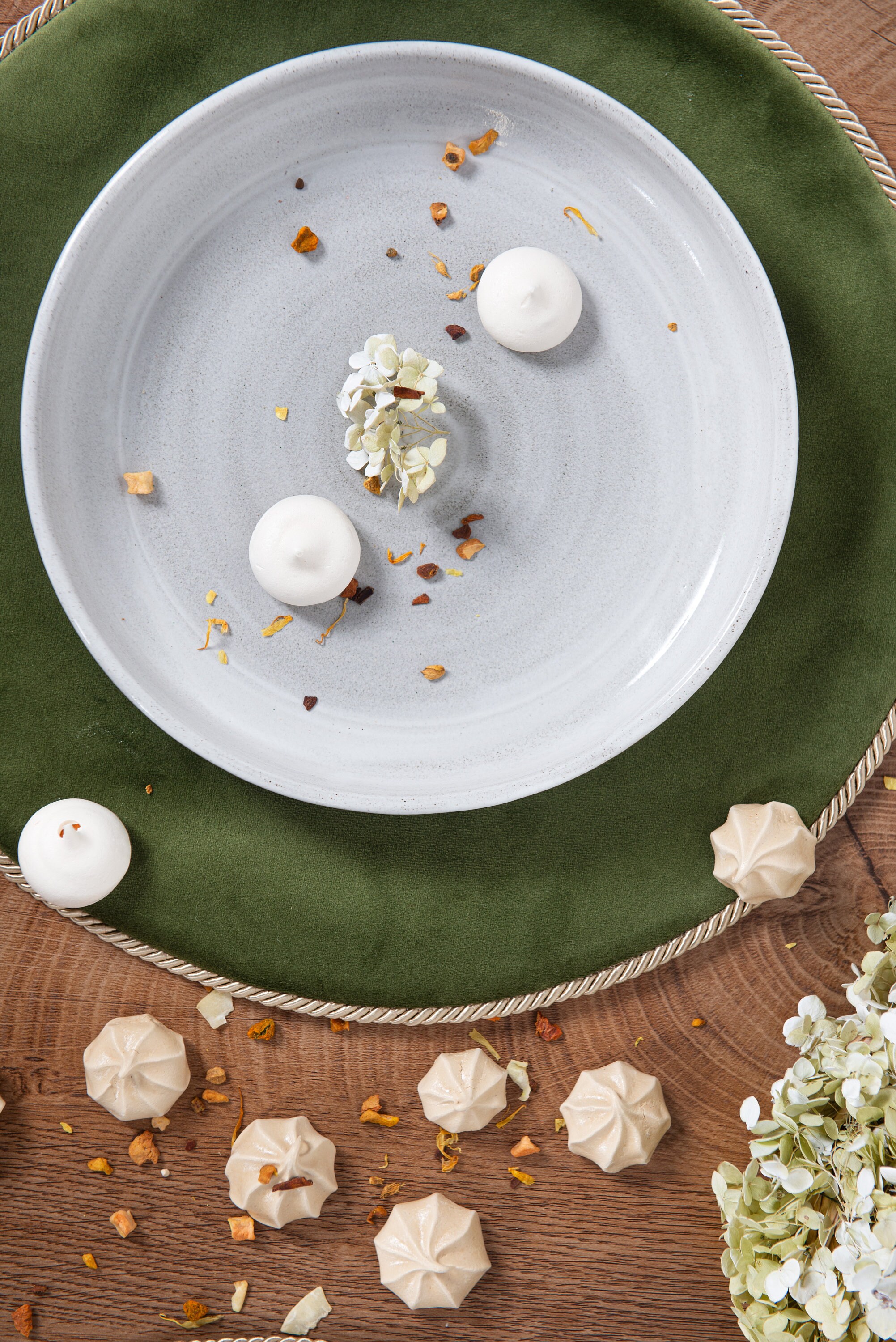 Velvet Round Table Mats, Plates Placemats, Green Place Mats Set