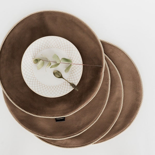Round Velvet Placemats Etsy