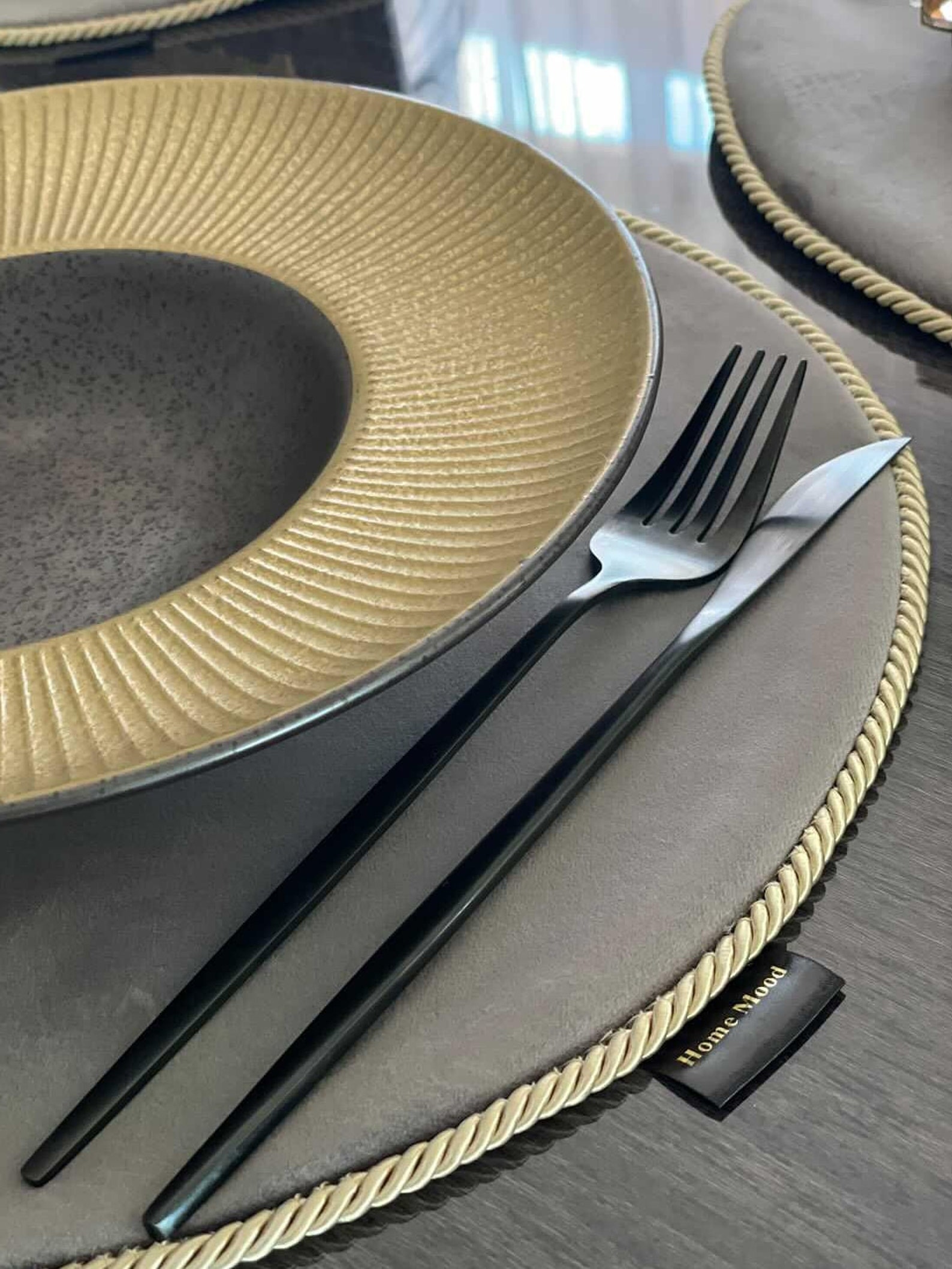 Velvet and Sateen Round Table Mats Plates Placemats Grey Etsy