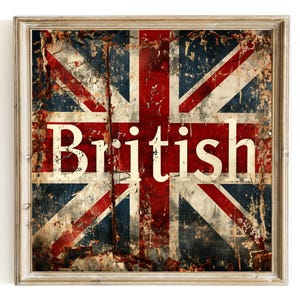 British Grunge Union Jack Flag #1, Instant Download, United Kingdom Poster, British Culture Art, England Poster, Urban Wall Art